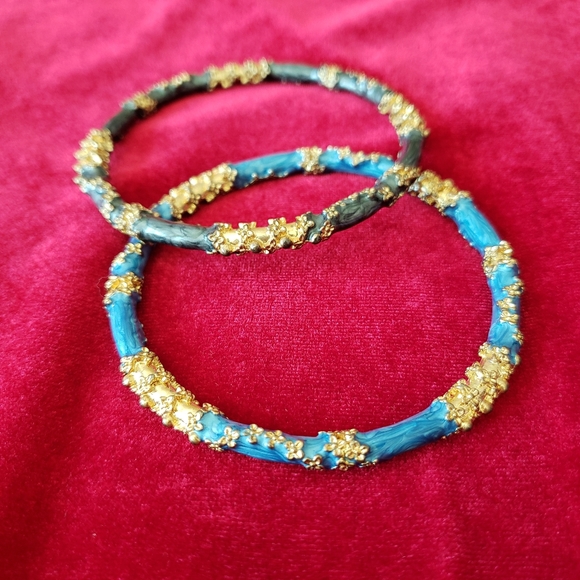 Enamel Gold Bangles - Picture 2 of 6